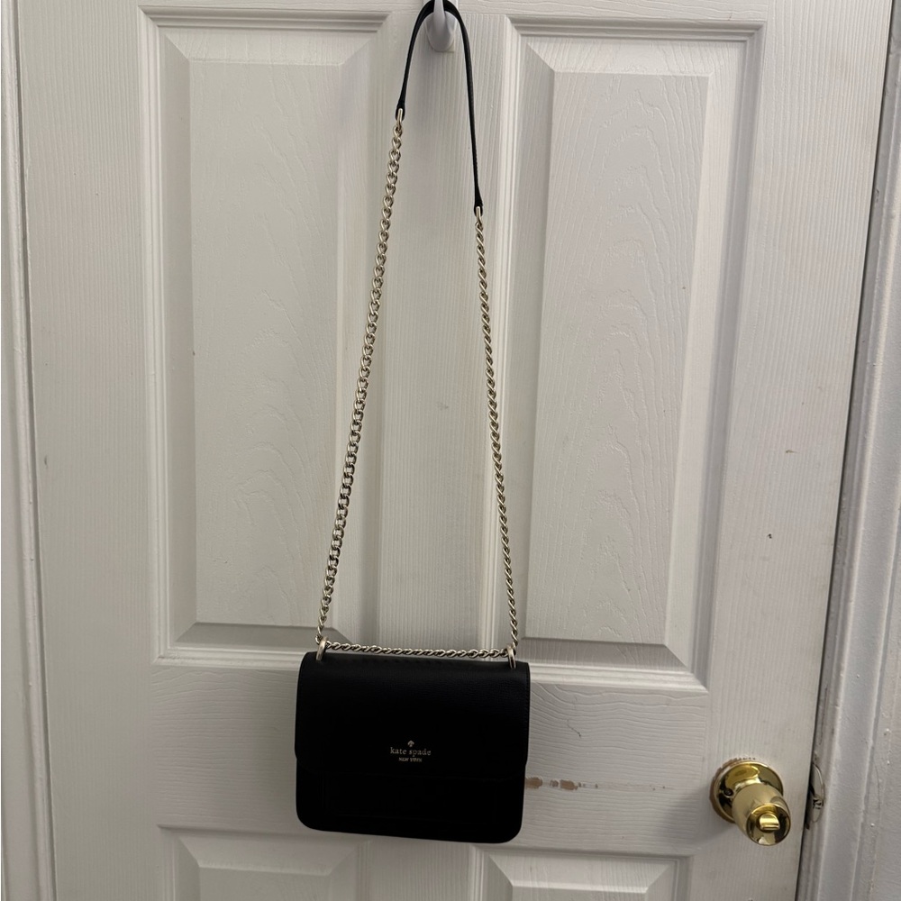 Kate Spade Black Crossbody with Gold Chain